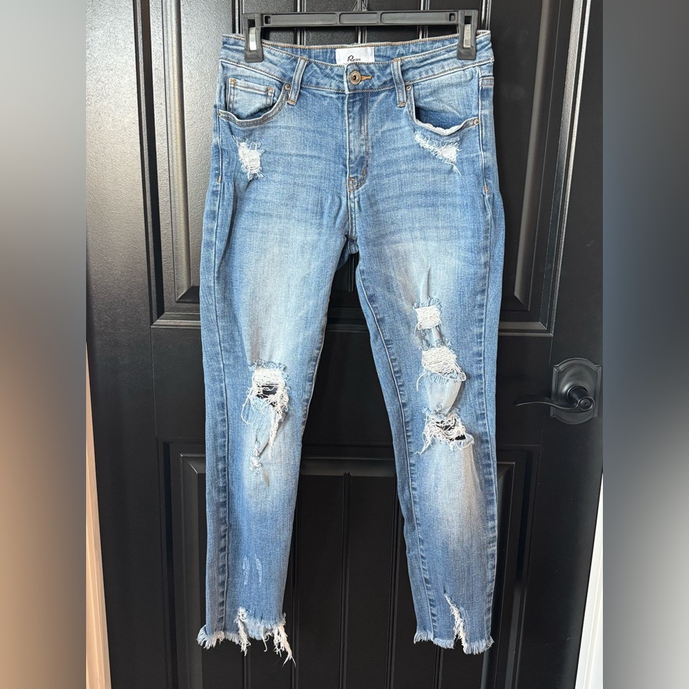 A2 Jeans Los Angeles California Distressed Ripped Skinny Jeans Women's 9